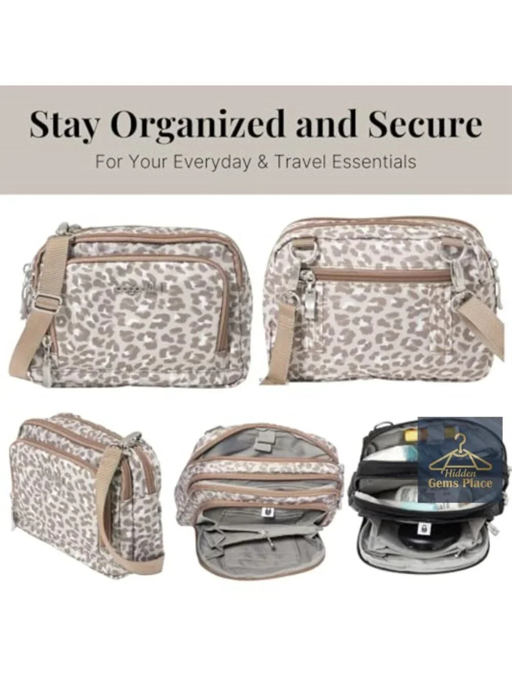 Lightweight Nylon RFID-Blocking Convertible Crossbody Wallet Purse with Zipper